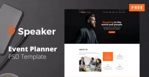 Speaker - Free Event Planner Website PSD Design
