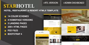 STAR HOTEL - Hotel, Resort & Restaurant Booking HTML5 + Admin Template
