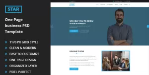 Star - One Page Business PSD Template