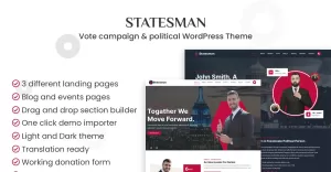 Statesman - Vote Campaign, Portfolio & Political WordPress Theme