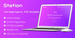 Station - One Page Agency Landing  PSD Template