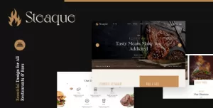 Steaque  Restaurant and Cocktail Bar WordPress Theme