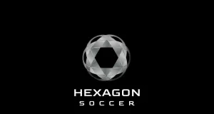 Steel Dynamic Soccer Hexagon Negative Logo - TemplateMonster