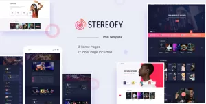 Stereofy - Music and Podcast PSD Template