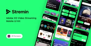 Stremin - Adobe XD Video Streaming Mobile UI Kit