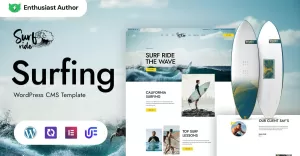 Surfride - Surfing Sports Club  WordPress Elementor Theme water