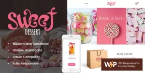 Sweet Dessert  Candy Shop & Cafe WordPress Theme