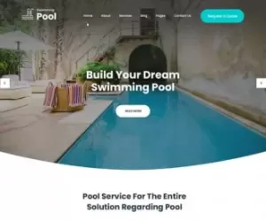 Swimming Pool WordPress theme for pool maintenance cleaning services