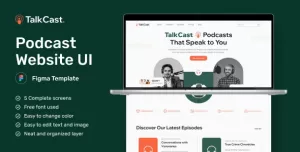 TalkCast - Podcast Website Figma Template by peterdraw ...
