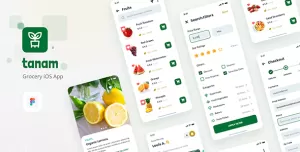 Tanam - Clean Grocery iOS App Design Template Figma