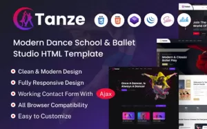 Tanze - Dancing School and Ballet Studio - TemplateMonster