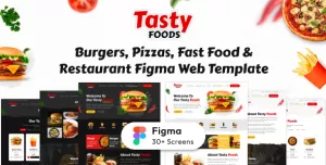 Tasty Foods - Fast Food Restaurant Figma Web Template