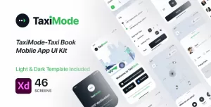 TaxiMode  Adobe XD - Taxi Booking UI Kit for App + Light & Dark Mode