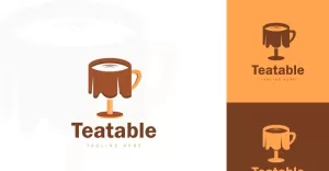 Tea Table Logo Design Concept Vector Design - TemplateMonster