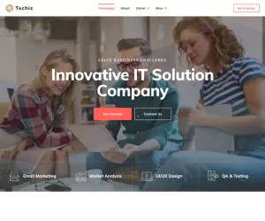 Techiz  IT Solutions & Services Company Elementor Template Kit