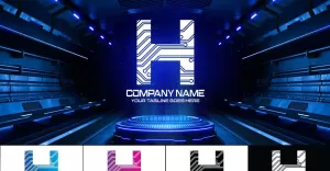 Technology H Letter Logo Design-Brand Identity