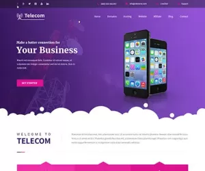 Telecom WordPress theme for telecommunication IT VOIP cloud services