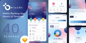 Teofin - Mobile Banking App Sketch UI Template
