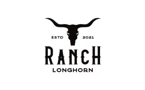 Texas Longhorn, Country Western Bull Cattle Logotypdesignmall