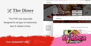 The Diner - Restaurant & Bar PSD Template