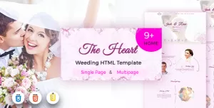 The Heart - Modern Onepage & Multipage Wedding Template