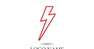 Thunderbolt lightning flash,  power logo vector v2