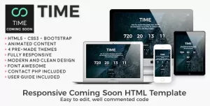Time - Animated Coming Soon HTML/CSS Website Template