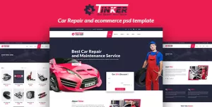 Tinker - Car Repair and eCommerce PSD