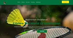 TishBadmintonHTML - Badminton HTML Template - TemplateMonster