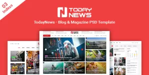 TodayNews - News Blog &  Magazine PSD Template