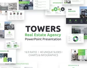 Towers Real Estate Agency PowerPoint template