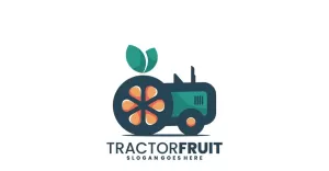 Tractor Fruit Simple Logo