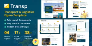 Transp - Transport Courier & Logistics  Figma Template
