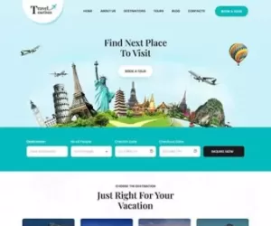 Travel Agency WordPress Theme for tourism hotel booking resort