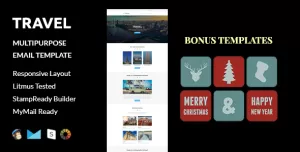 Travel + Christmas and  New Year Bonus Templates with Stampready Builder access