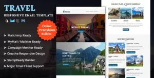 Travel - Multipurpose Responsive Email Template with Online StampReady & Mailchimp Builders