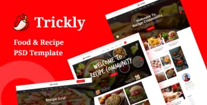 Trickly  Food Recipe PSD Template