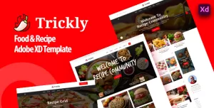 Trickly  Recipe Blog Adobe XD Template