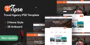 Tripse – Travel Agency PSD Template