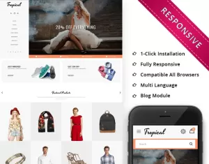 Tropical Fashion Store Responsive OpenCart Template