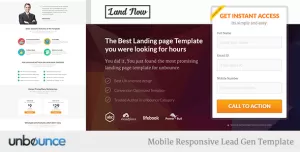 Unbounce Responsive Landing Page Template - LandNow