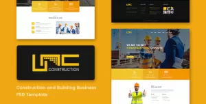 Unc Construction - Construction Business, Building Company PSD Template