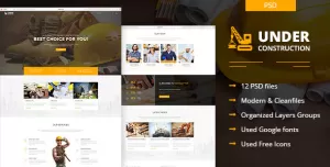 Under Construction -  Building And Business  PSD Template