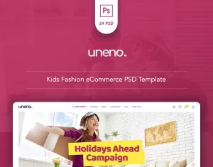 Uneno - Kids Fashion eCommerce PSD Template - TemplateMonster