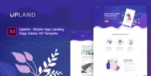 Upland - Mobile App Landing Page XD Template