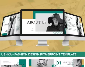 Ushka - Fashion Design PowerPoint template - TemplateMonster
