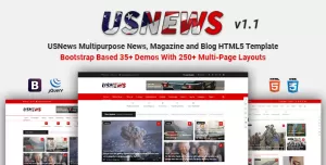 USNews  Multipurpose News, Magazine and Blog HTML5 Template