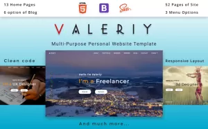 Valeriy  Multi-Purpose Personal Website HTML Template
