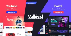 Valkivid - Streamer and Youtuber PSD Template
