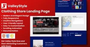 Valleystyle - Clothing Store Landing Page - TemplateMonster